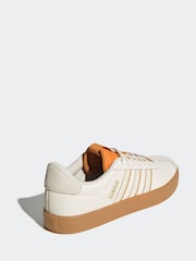adidas Off White/Orange VL Court Trainers - Image 5 of 9