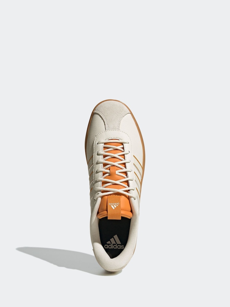 adidas Off White/Orange VL Court Trainers - Image 7 of 9