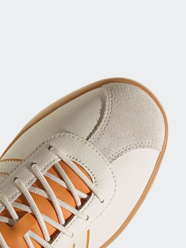 adidas Off White/Orange VL Court Trainers - Image 9 of 9