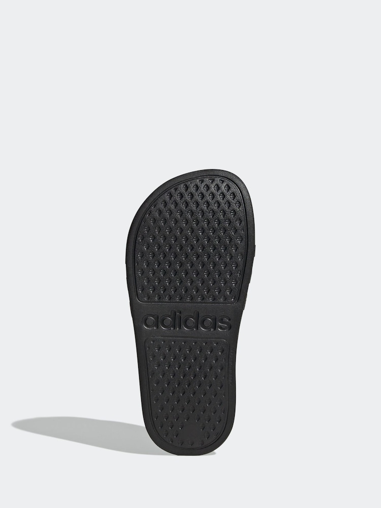 adidas Black/Multi Adilette Youth Kids Sliders - Image 6 of 9