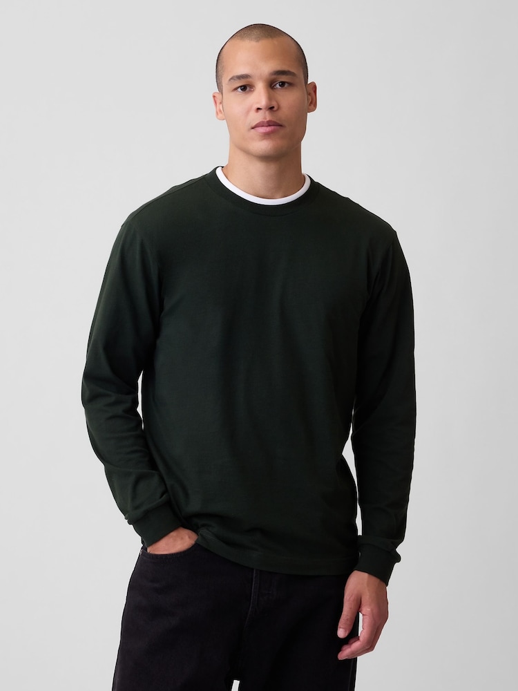 Tamsiai žalia - Gap Long Sleeve T-Shirt - 1 paveikslėlis iš 4