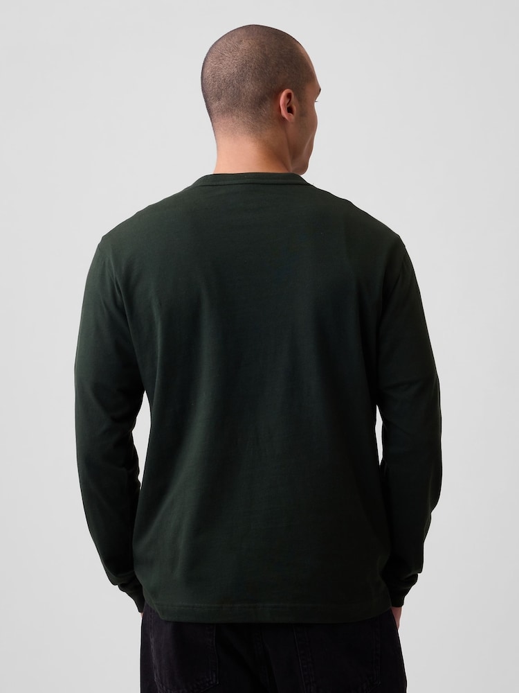 Tamsiai žalia - Gap Long Sleeve T-Shirt - 2 paveikslėlis iš 4