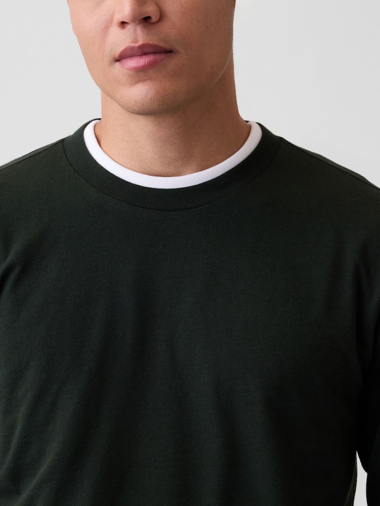 Tamsiai žalia - Gap Long Sleeve T-Shirt - 4 paveikslėlis iš 4
