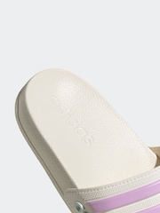 adidas White/Pink Kids Adilette Youth Sliders - Image 7 of 7