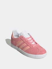 adidas Originals Dark Pink Junior Gazelle Trainers - Image 3 of 9