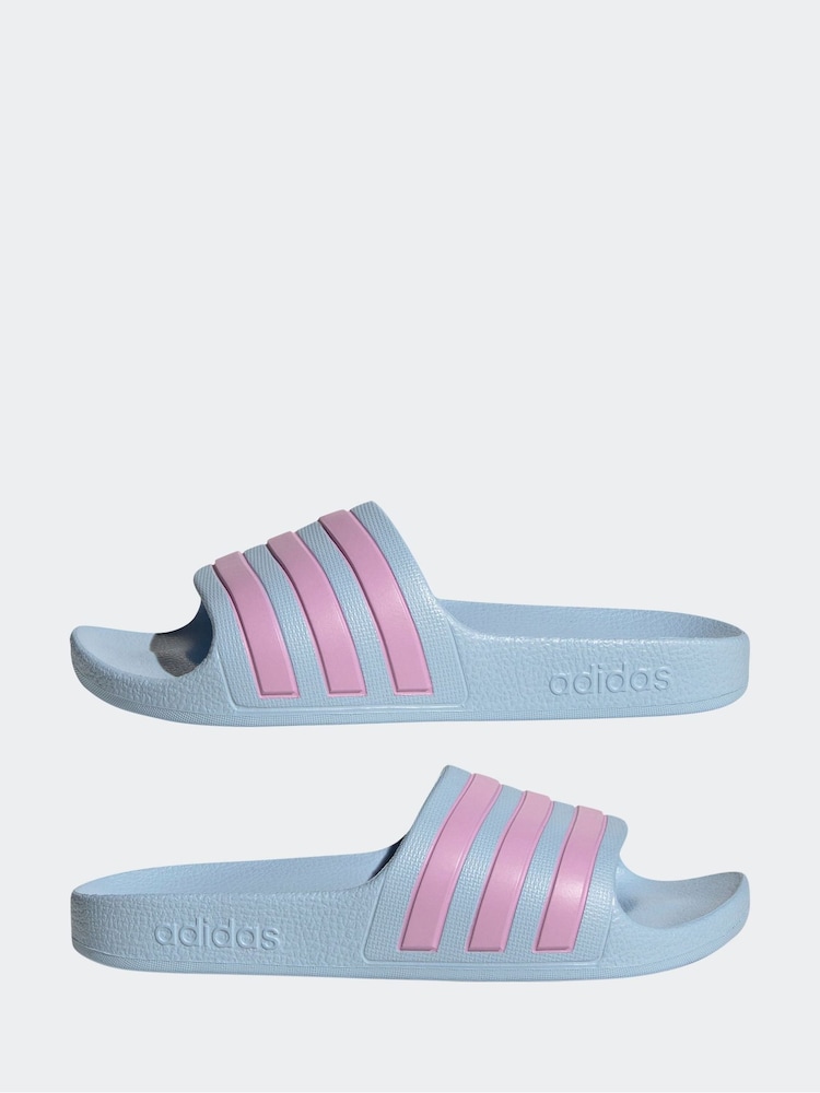 adidas Sky Blue Adilette Youth Kids Sliders - Image 5 of 9