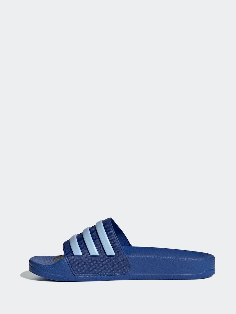 adidas Blue Kids Adilette Youth Sliders - Image 2 of 9