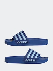 adidas Blue Kids Adilette Youth Sliders - Image 5 of 9