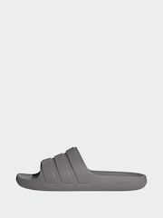 adidas Grey Adilette Flow Slides - Image 2 of 4