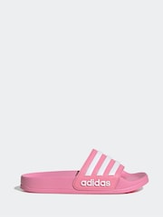 adidas Pink Kids Adilette Youth Sliders - Image 1 of 9