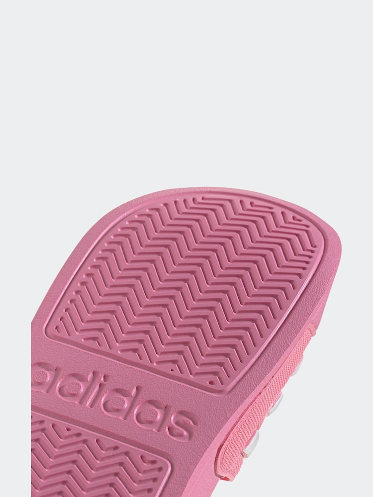 adidas Pink Kids Adilette Youth Sliders - Image 9 of 9