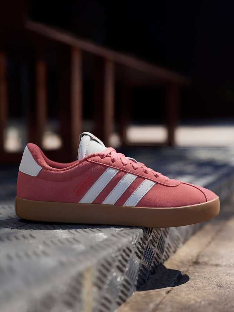 adidas Red Dark VL Court 3.0 Trainers - Image 2 of 16