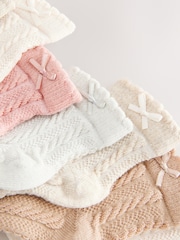 Pink Cosmetic Baby Cable Socks 7 Pack (0mths-2yrs) - Image 3 of 3