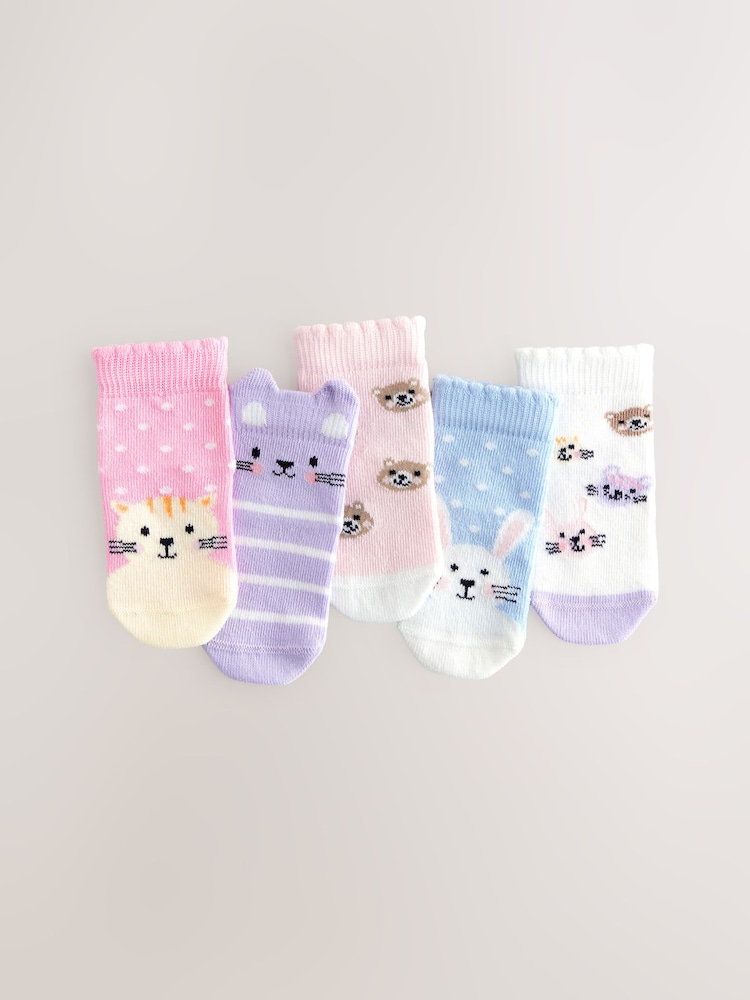 Pink Baby Socks 5 Pack (0mths-2yrs) - Image 2 of 3