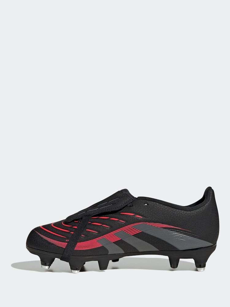 adidas Black Kids Predator League Fold Over Tongue Soft Ground Boots - Image 2 of 9