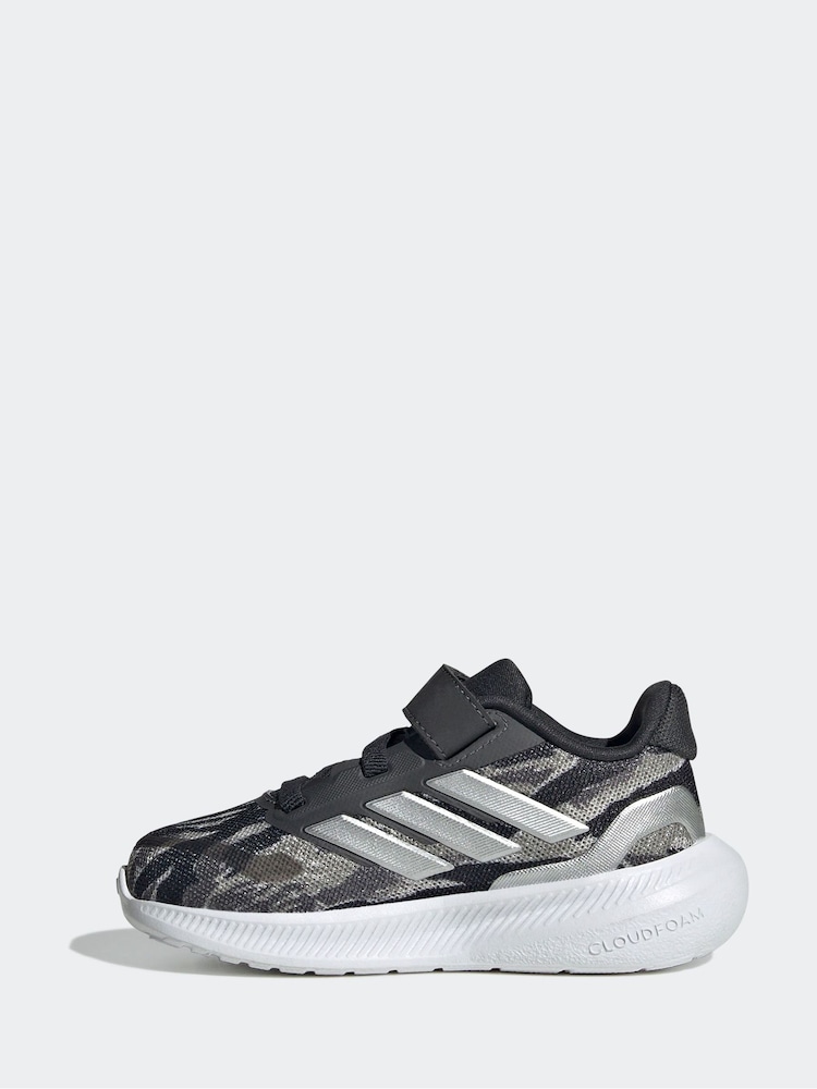 adidas Silver / Grey Runfalcon Runfalcon 5 Infant Trainers - Image 2 of 9