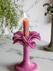 Rockett St George Pink Palm Tree Taper Holder - Image 1 of 5