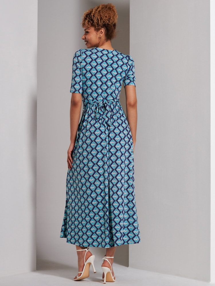 Jolie Moi Green Bree Half Sleeve Jersey Maxi Dress - Image 2 of 6