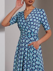 Jolie Moi Green Bree Half Sleeve Jersey Maxi Dress - Image 3 of 6