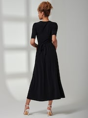 Jolie Moi Black Bree Half Sleeve Jersey Maxi Dress - Image 2 of 6