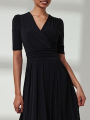 Jolie Moi Black Bree Half Sleeve Jersey Maxi Dress - Image 3 of 6