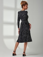 Jolie Moi Black Rafella Long Sleeve Midi Dress - Image 2 of 6