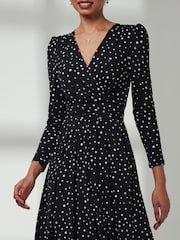 Jolie Moi Black Rafella Long Sleeve Midi Dress - Image 3 of 6