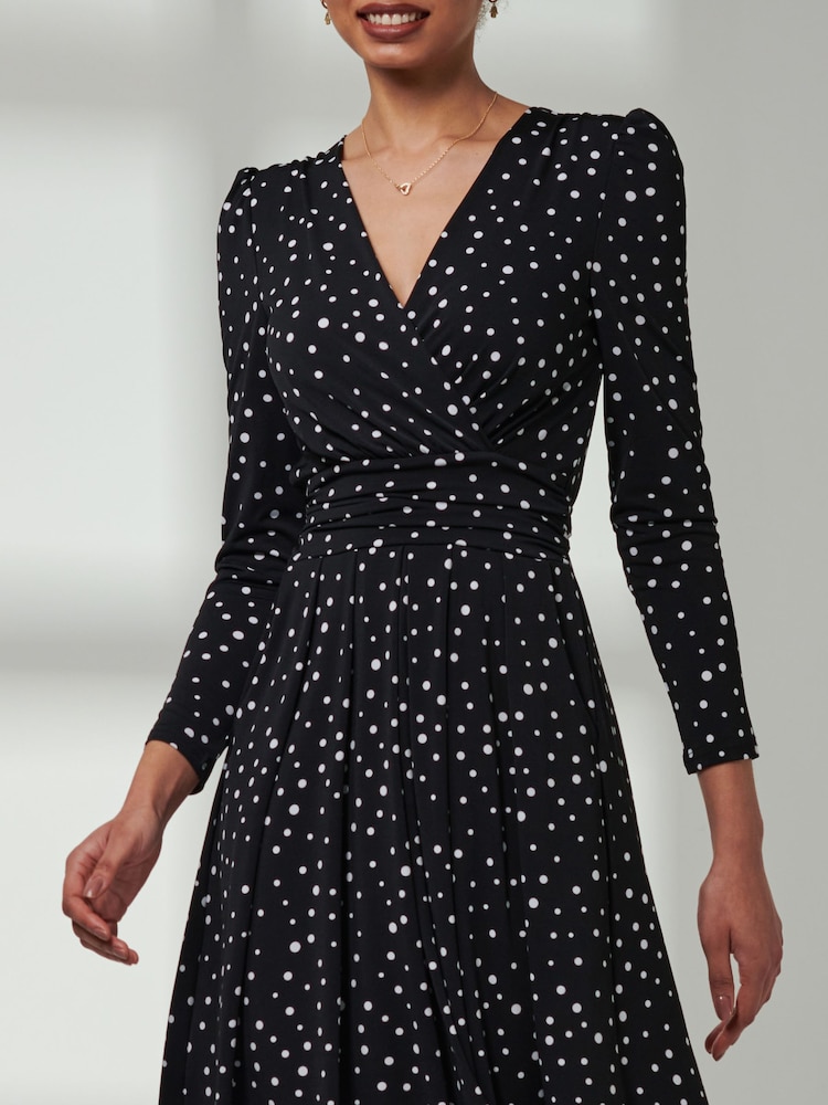 Jolie Moi Black Rafella Long Sleeve Midi Dress - Image 3 of 6
