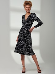 Jolie Moi Black Rafella Long Sleeve Midi Dress - Image 6 of 6