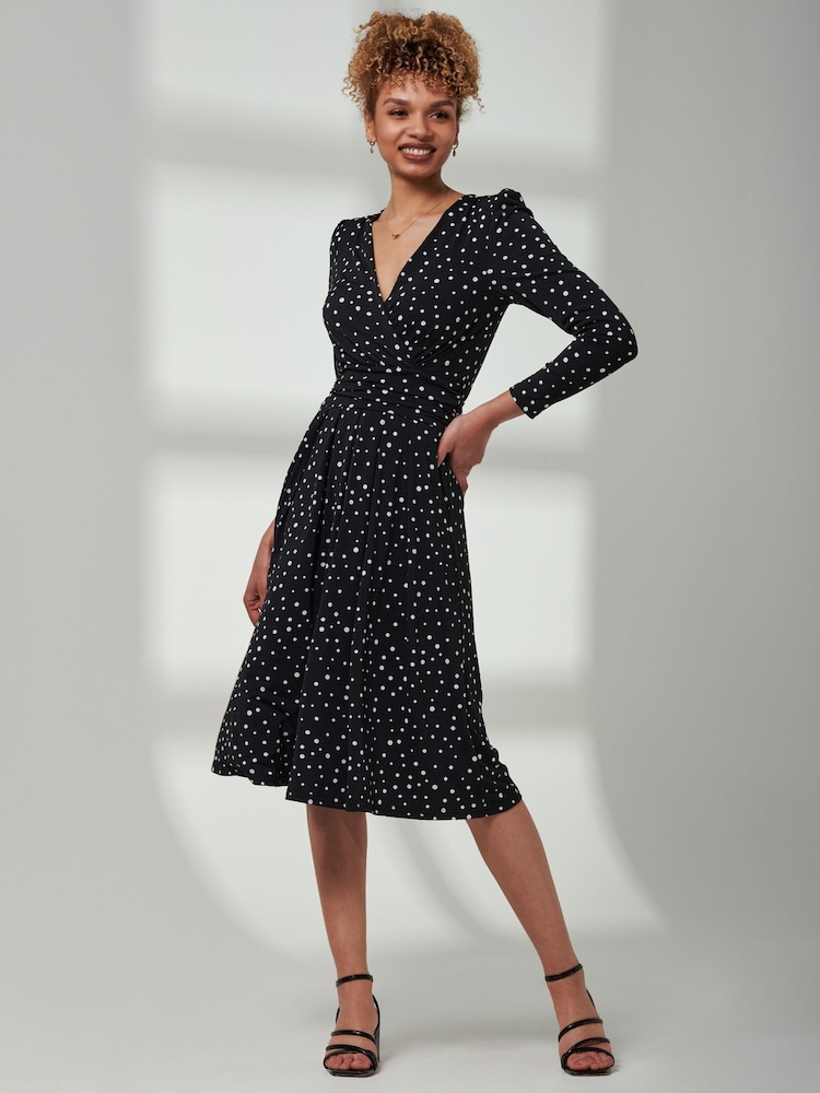 Jolie Moi Black Rafella Long Sleeve Midi Dress - Image 6 of 6