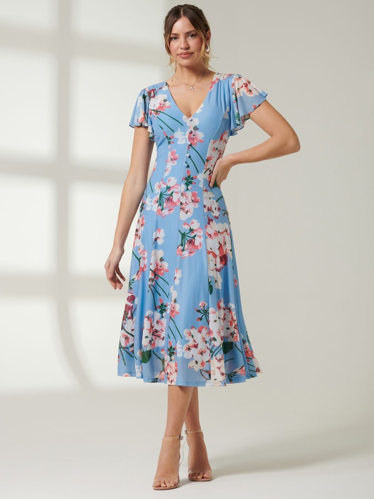 Jolie Moi Rella Midikleid aus Netzstoff mit Flügelärmeln - Bild 1 von 6 Jolie Moi Rella Midikleid aus Netzstoff mit Flügelärmeln - Bild 1 von 6