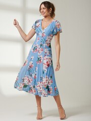 Jolie Moi Rella Midikleid aus Netzstoff mit Flügelärmeln - Bild 4 von 6