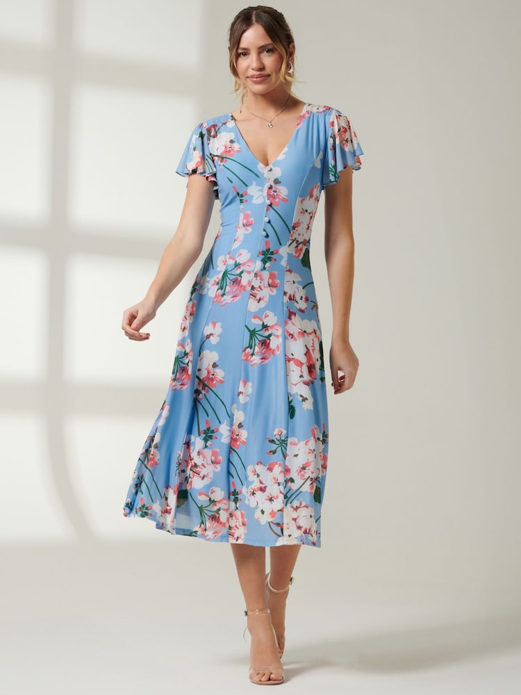 Jolie Moi Rella Midikleid aus Netzstoff mit Flügelärmeln - Bild 6 von 6