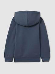 Reiss Dark Diesel Blue Fabien 9-14 yrs Interlock Jersey Hoodie - Image 2 of 3