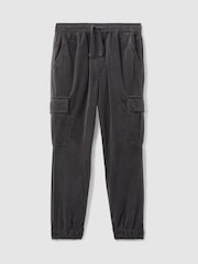 Reiss Steel Grey Aymos 9-13 yrs Corduroy Drawstring Trousers - Image 2 of 4