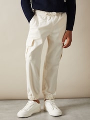 Reiss Off White Aymos 9-13 yrs Corduroy Drawstring Trousers - Image 2 of 3
