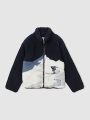 Reiss Blue Alwin 3-9 yrs Ski Landscape Fleece Jacket - Image 2 of 4