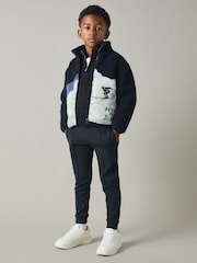 Reiss Blue Alwin 3-9 yrs Ski Landscape Fleece Jacket - Image 3 of 4