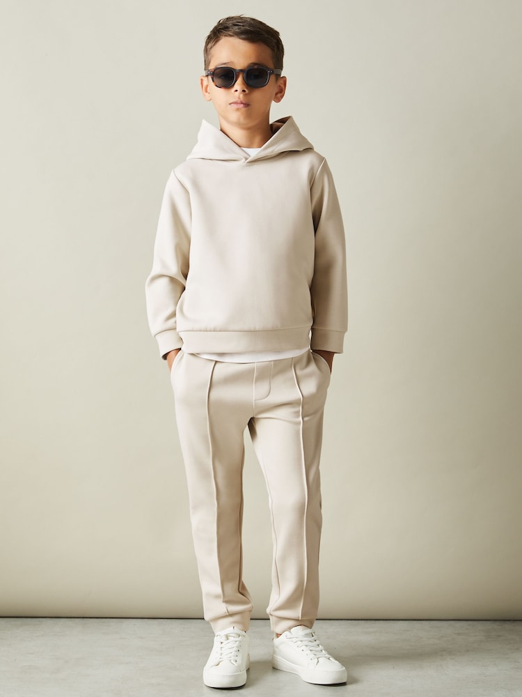 Reiss Cement Fabien 3-9 yrs Interlock Jersey Hoodie - Image 1 of 4