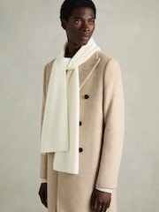 Off White - Reiss Chesterfield Ribbed Merino Scarf - Imagen 2 de 4