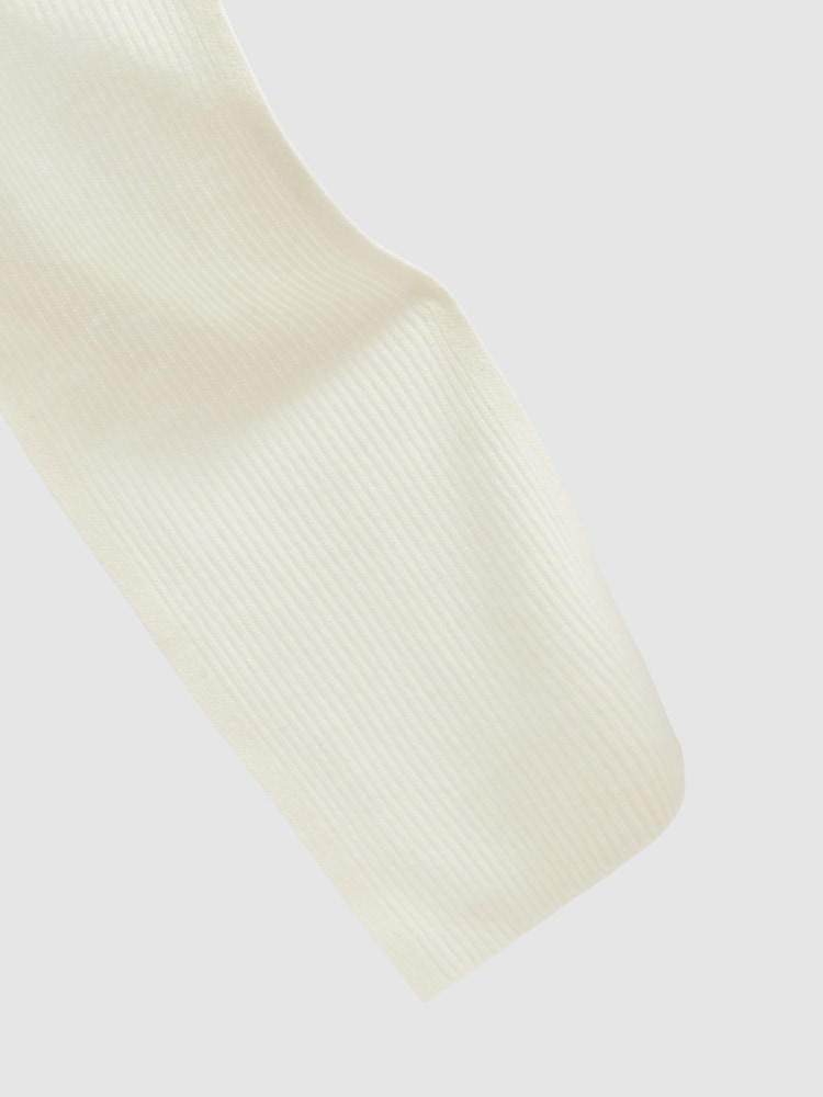 Off White - Reiss Chesterfield Ribbed Merino Scarf - Imagen 4 de 4