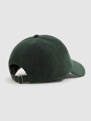 Reiss Dark Green Benton Corduroy Baseball Cap - Image 3 of 4