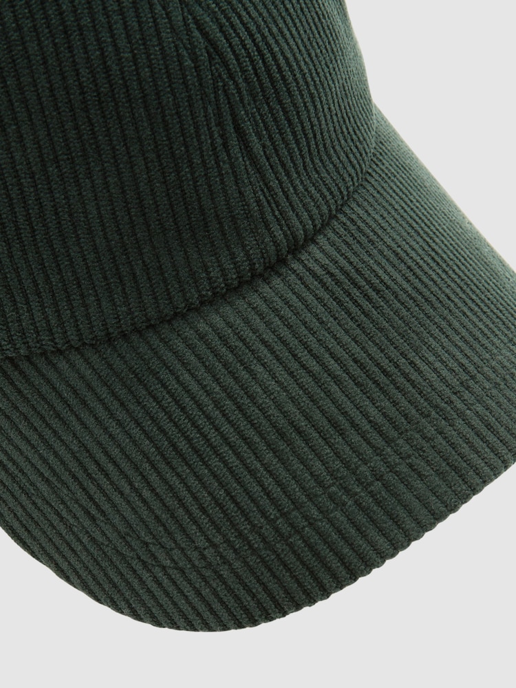 Reiss Dark Green Benton Corduroy Baseball Cap - Image 4 of 4