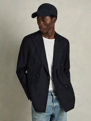Reiss Dark Navy Benton Corduroy Baseball Cap - Image 2 of 4