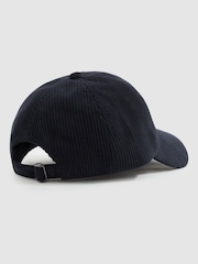Reiss Dark Navy Benton Corduroy Baseball Cap - Image 3 of 4