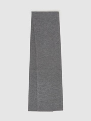 Gris melange medio - Bufanda acanalada de merino Chesterfield de Reiss - Imagen 1 de 4