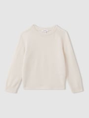 Reiss Off White Cloud 9-13 yrs Wool Blend Crew Neck Jumper - Image 2 of 4