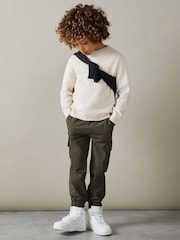 Reiss Off White Cloud 9-13 yrs Wool Blend Crew Neck Jumper - Image 3 of 4