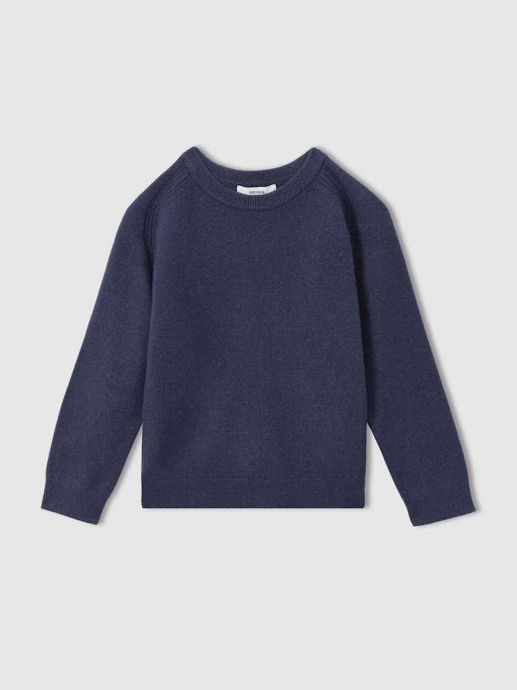 Reiss Dark Airforce Blue Cloud 9-13 yrs Wool Blend Crew Neck Jumper - Image 2 of 4