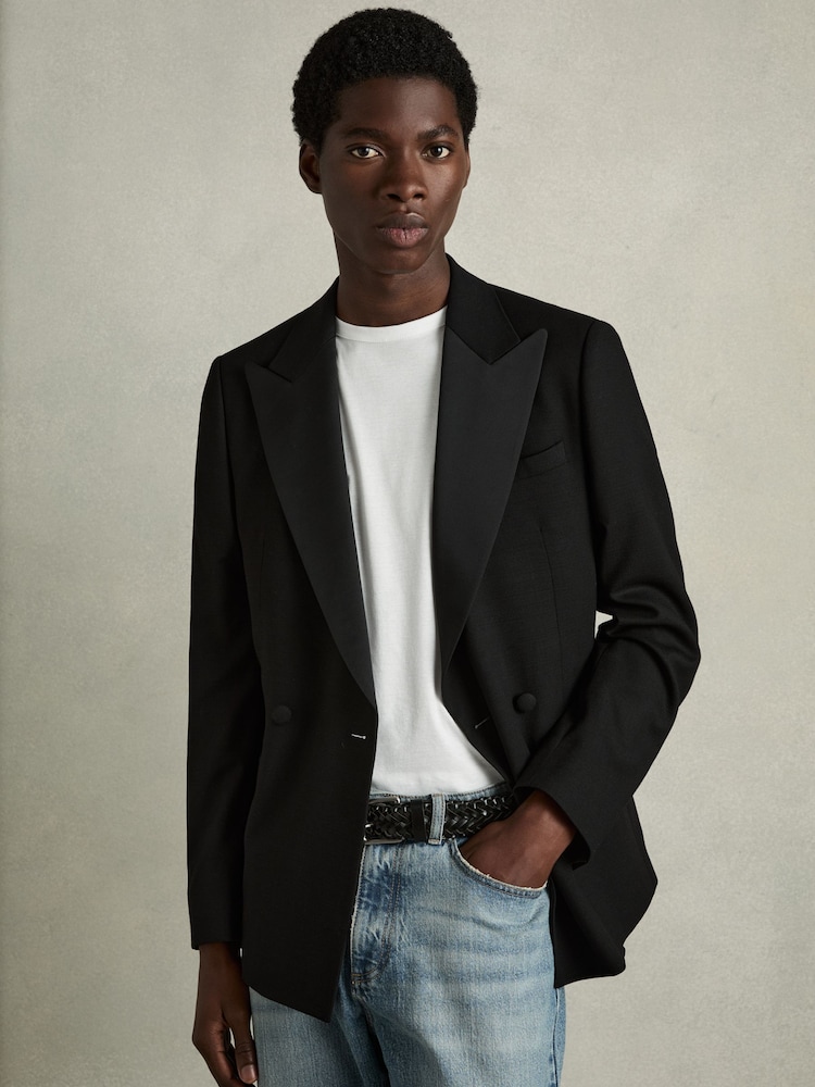 Reiss Black Carlton Woven Leather Belt - Image 2 of 4